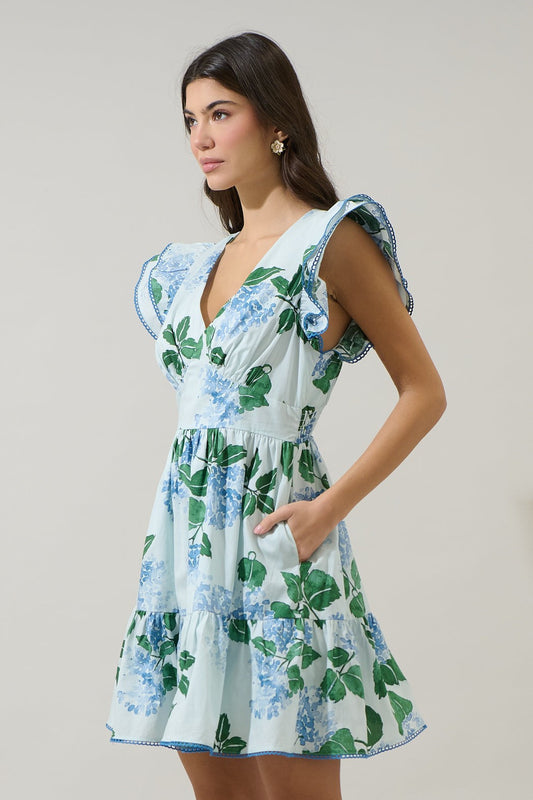 Elina Floral Ruffle Tier Mini Dress