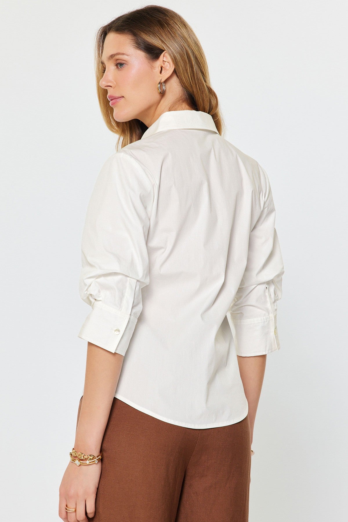White button up collared shirt