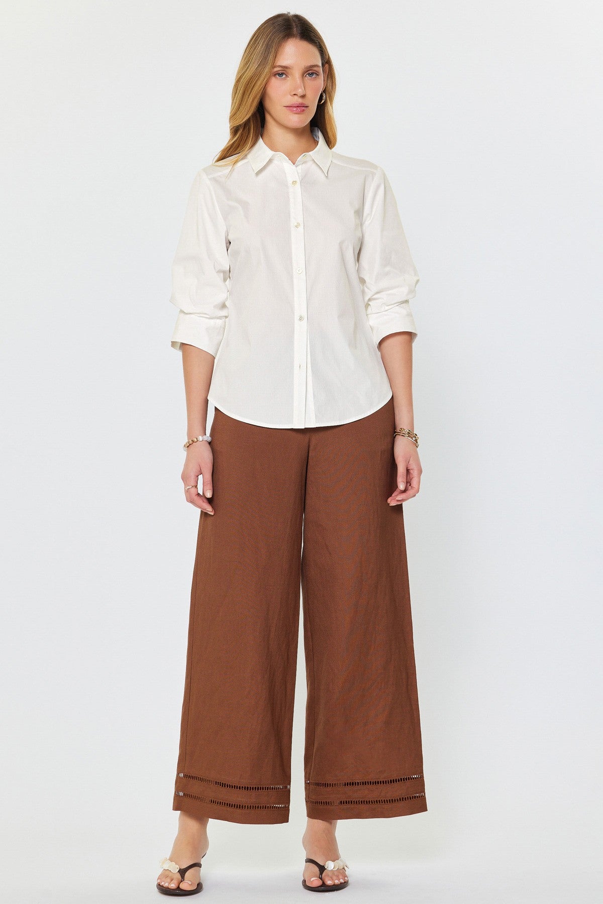 White button up collared shirt