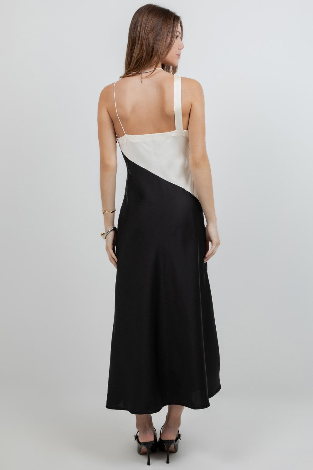 he Sienna Satin Cowl Neck Slip Dress