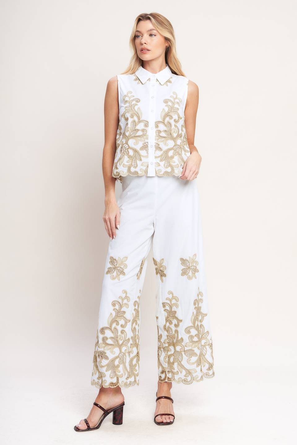 Emilia Embroidered Woven Pants