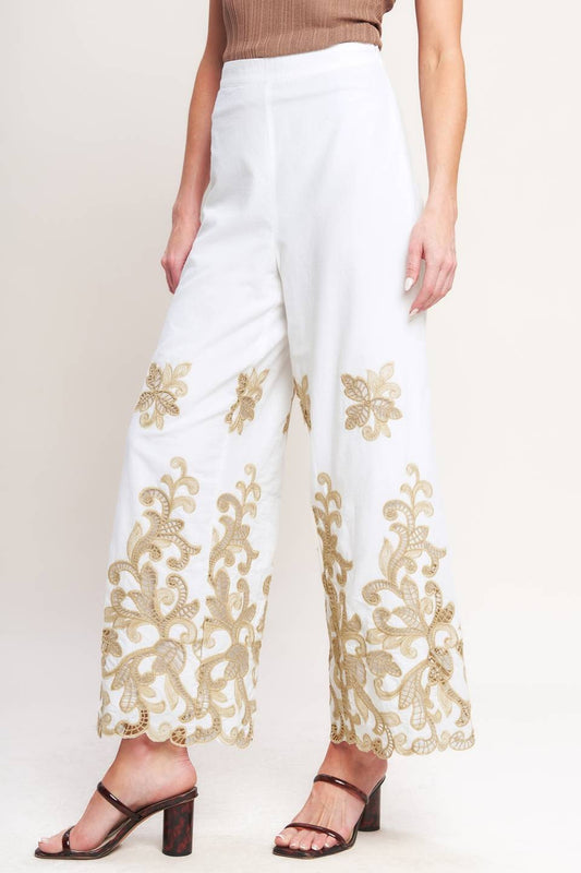 Emilia Embroidered Woven Pants
