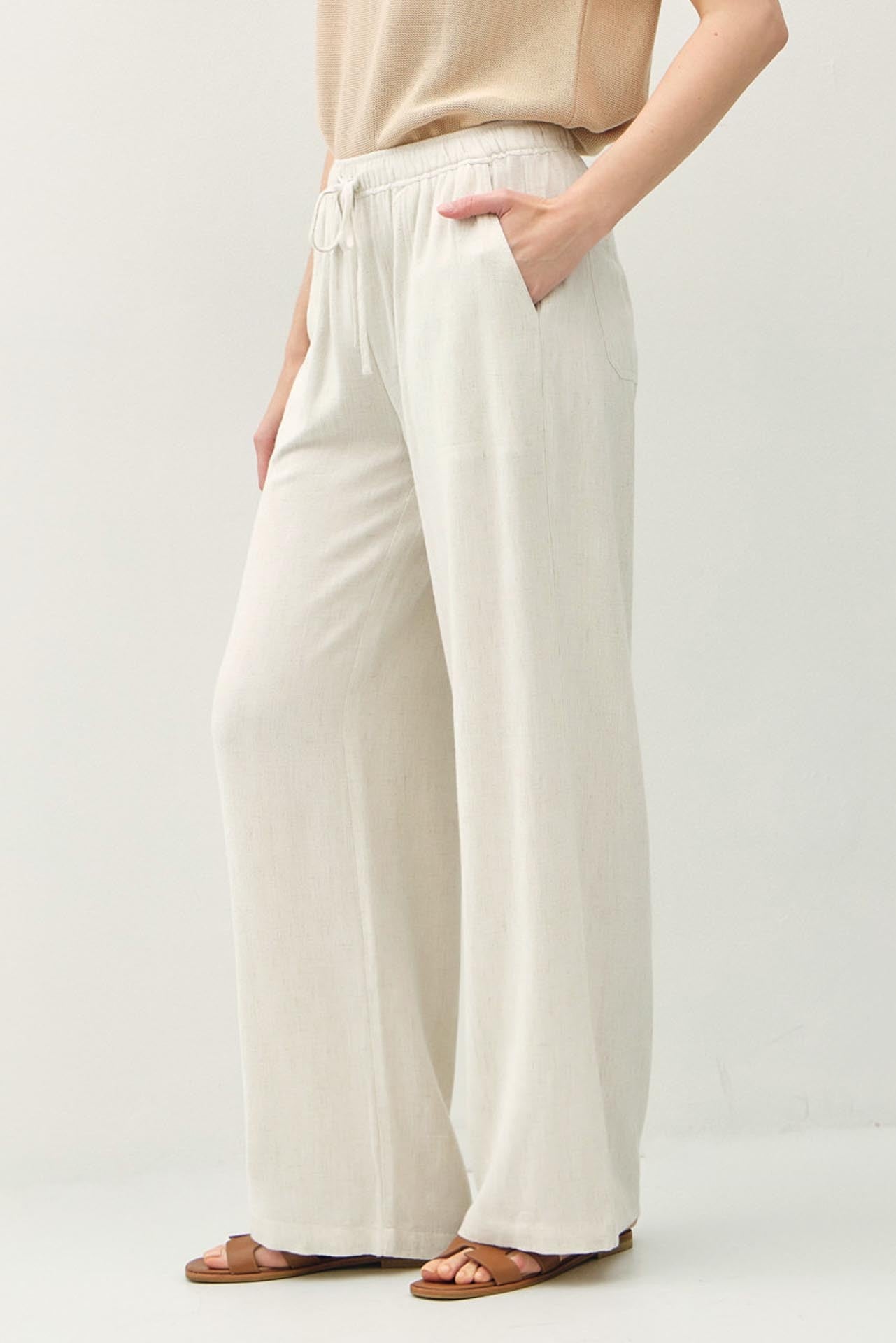 Women’s wide leg linen blend pants