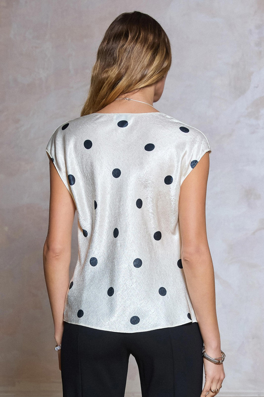 Zoe Polka Dot Cowl Blouse