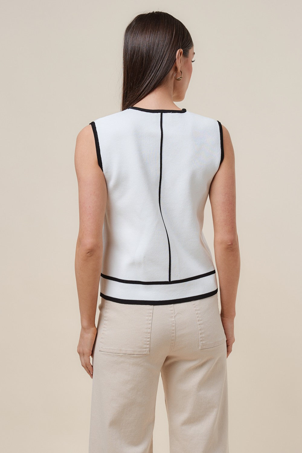 color block sleeveless sweater 