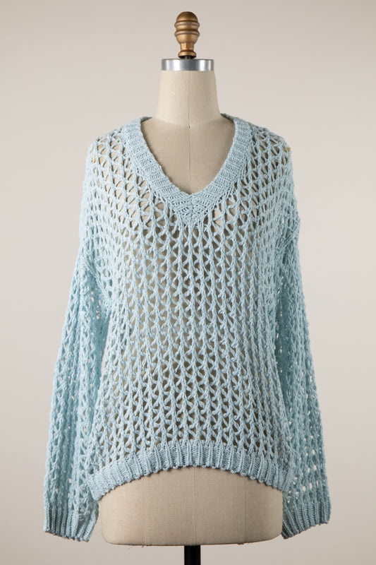 Tessa Crochet Knit Sweater