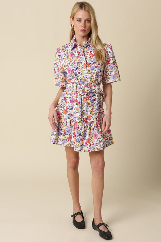 Harper Floral Belted Mini Dress