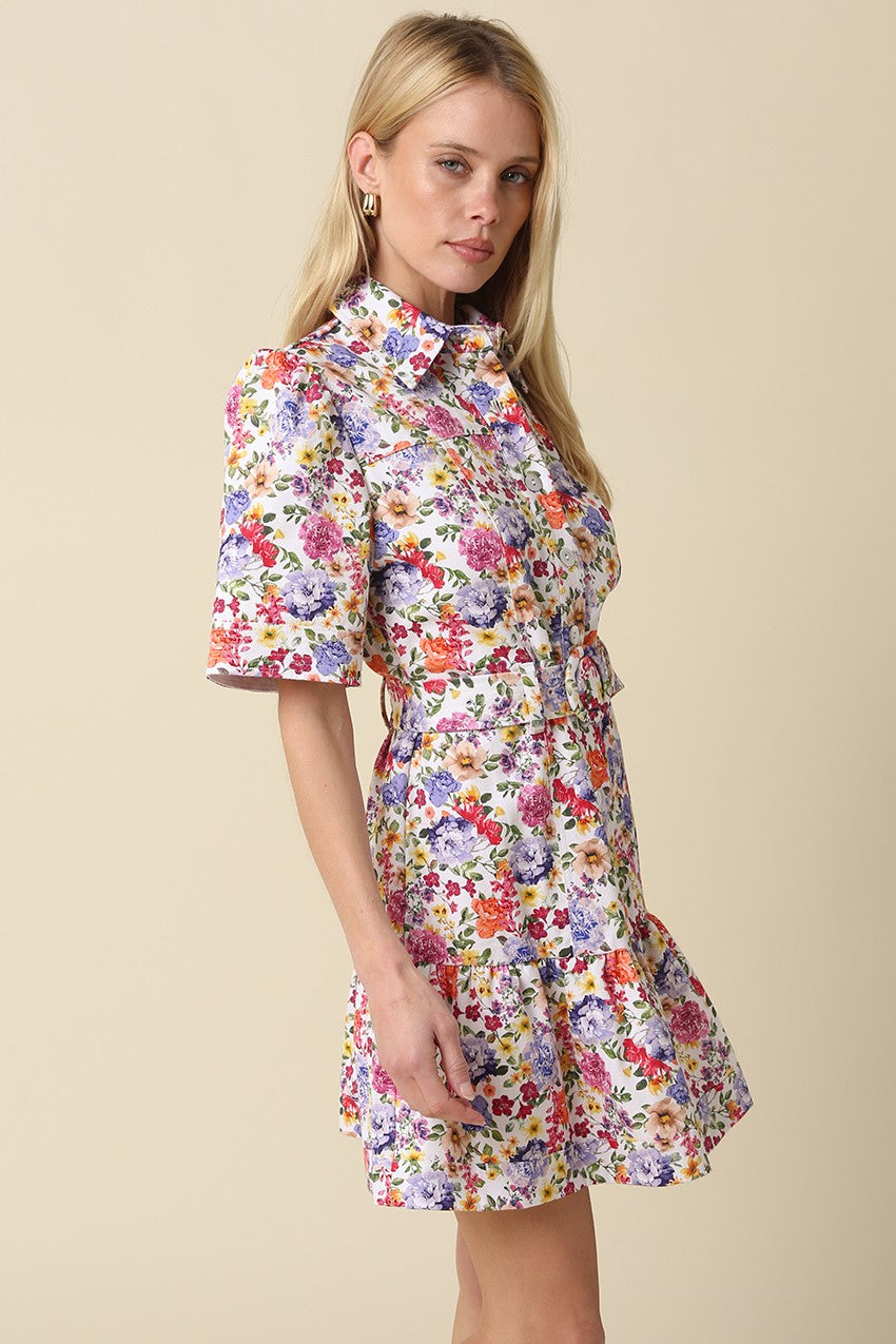 Harper Floral Belted Mini Dress