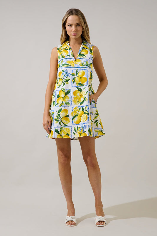 Lexya Citrus Shift Mini Dress