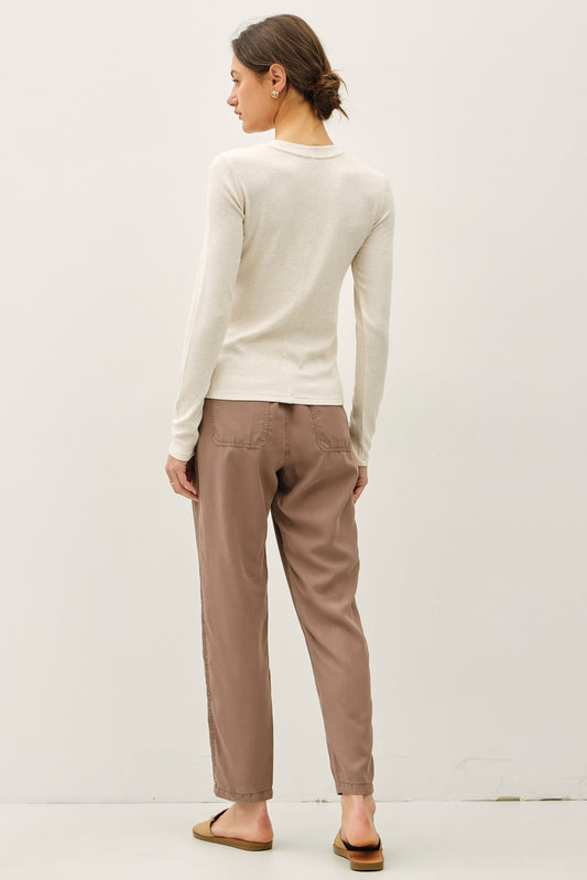 Everyday Essential Ribbed Long Sleeve Knit Top