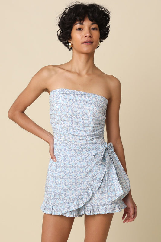 Blue Haven Strapless Mini Dress