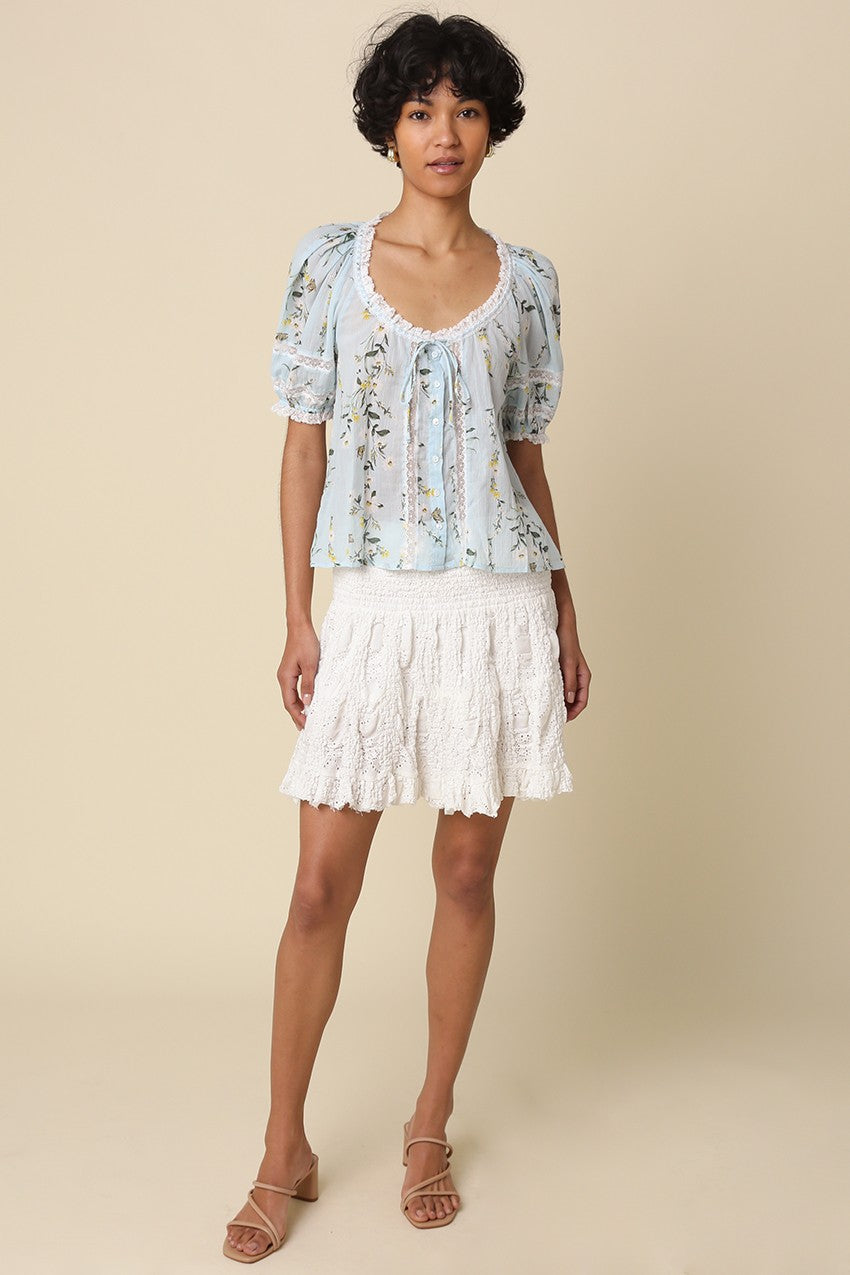 Maribel Floral Tie-front Blouse