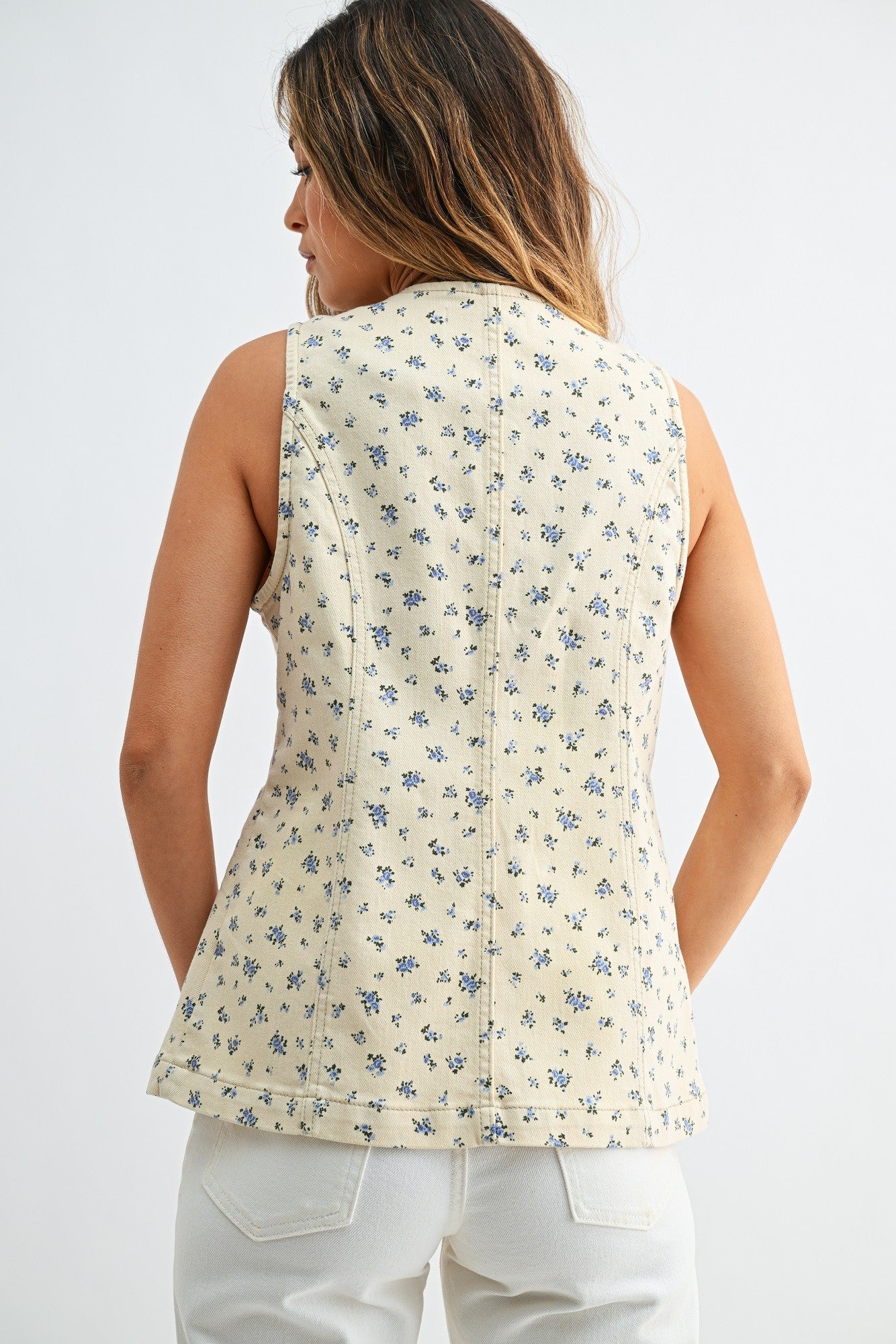 Lila Floral Tailored Vest