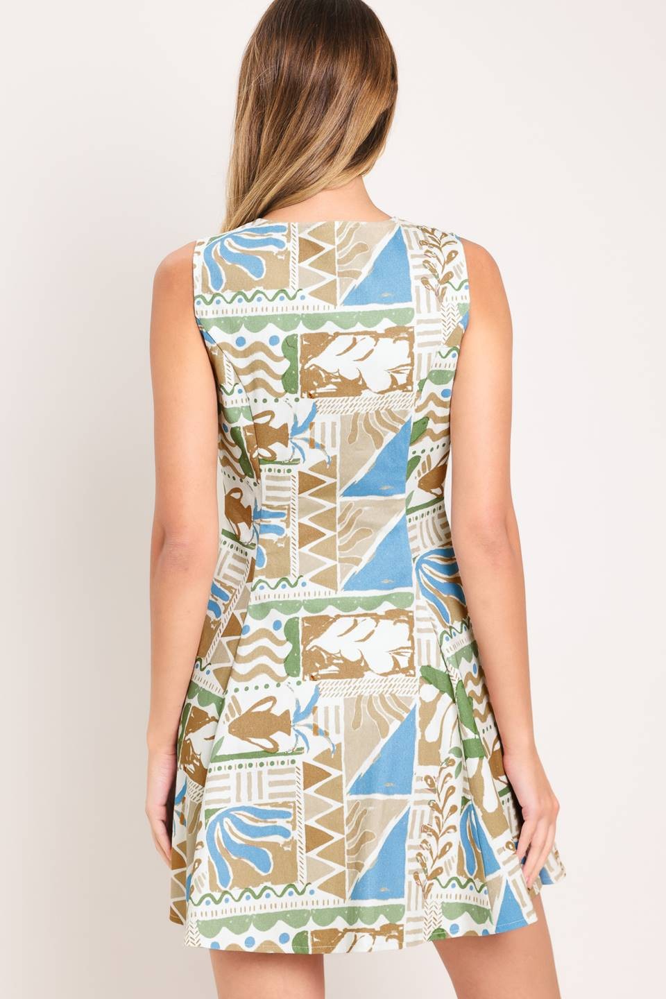Talia Printed Button-Front Mini Dress