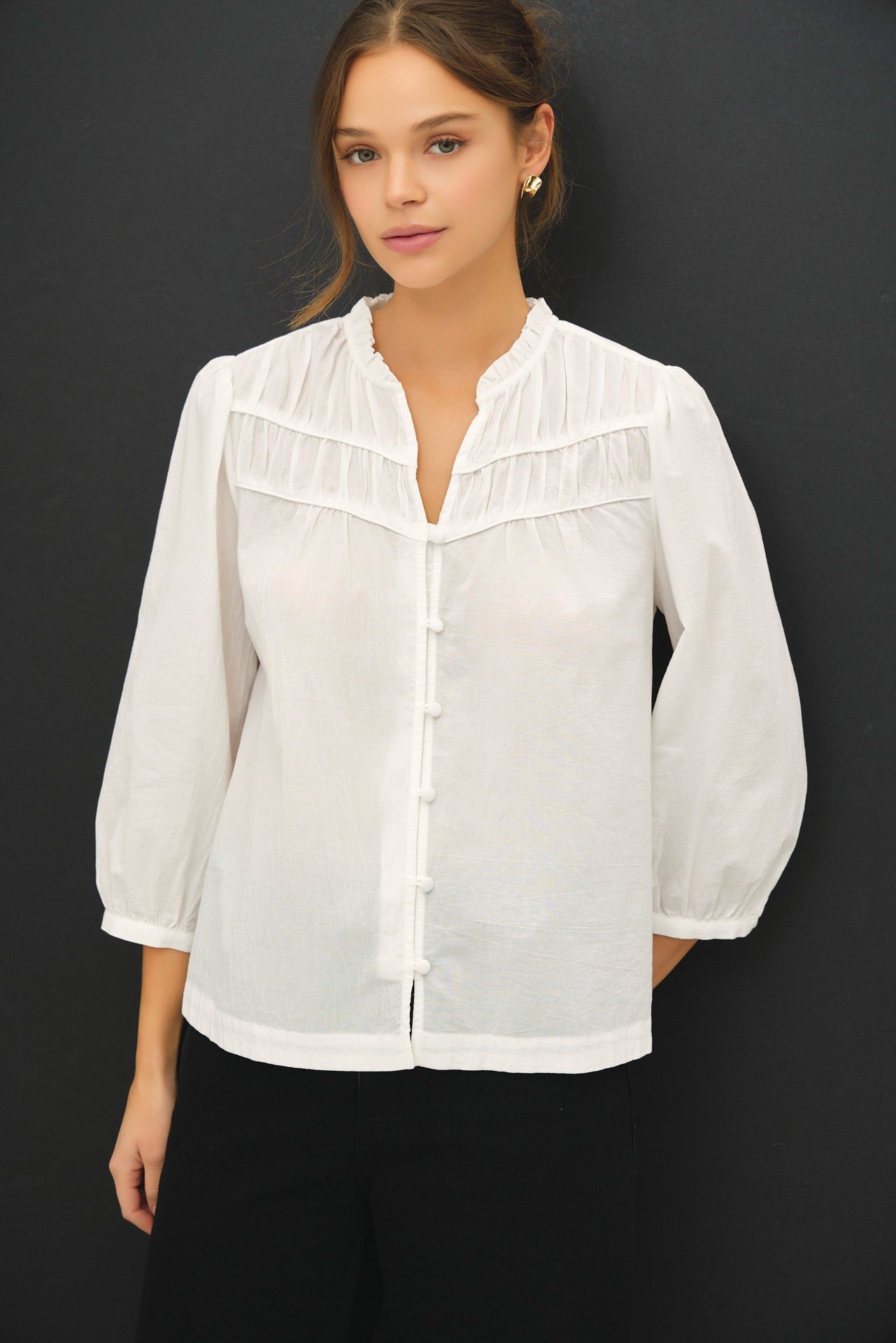 The Lydia Cotton Button-Up Blouse