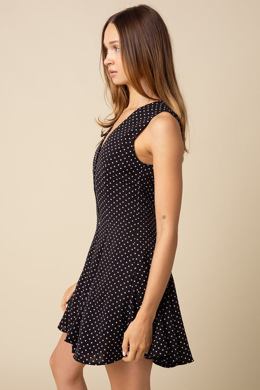 Mila Polka Dot Button Front Mini Dress