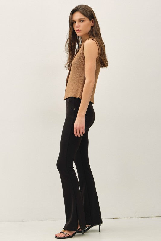 Delilah Crochet Trim Button-Up Sweater Vest