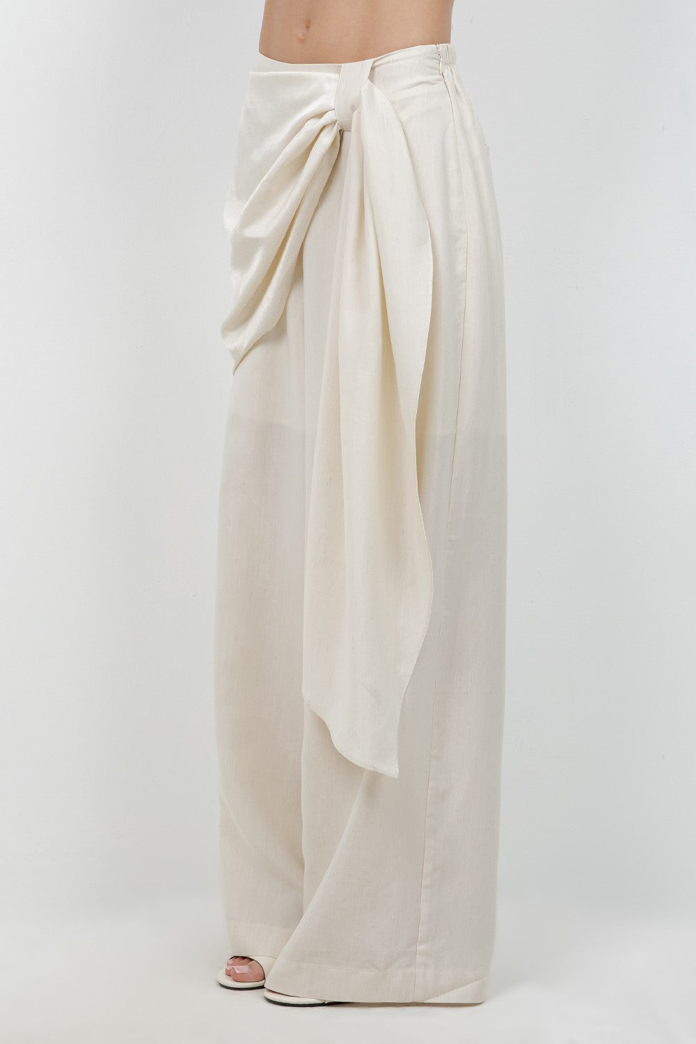 Aria Draped Wrap Wide-Leg Pants