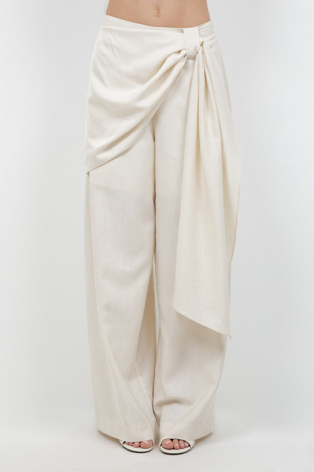 Aria Draped Wrap Wide-Leg Pants