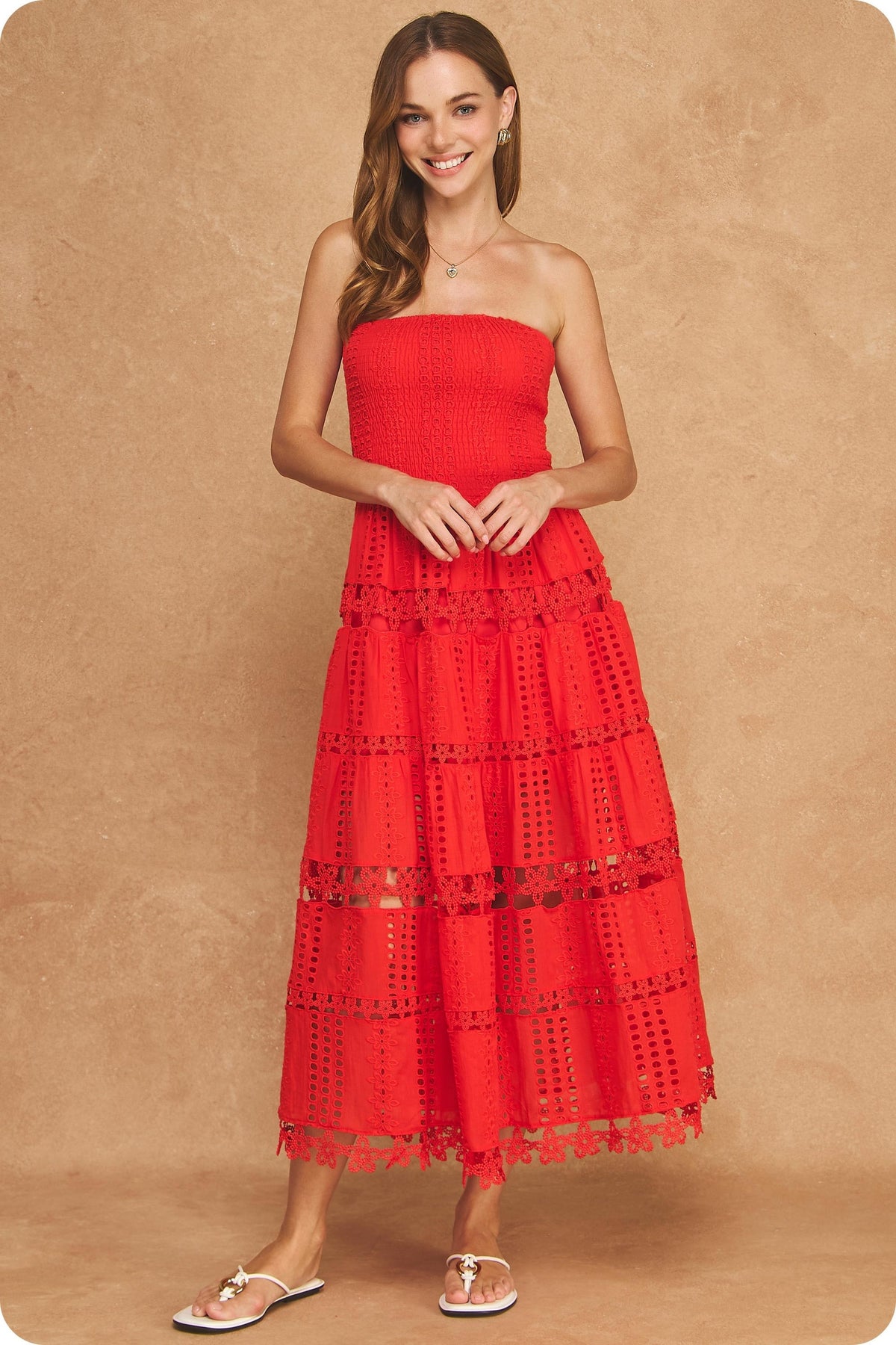 The Harper Eyelet Lace Tube Dress