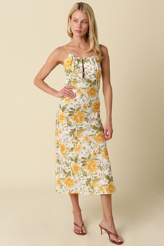 The Keira Floral Open-Back Maxi Dress