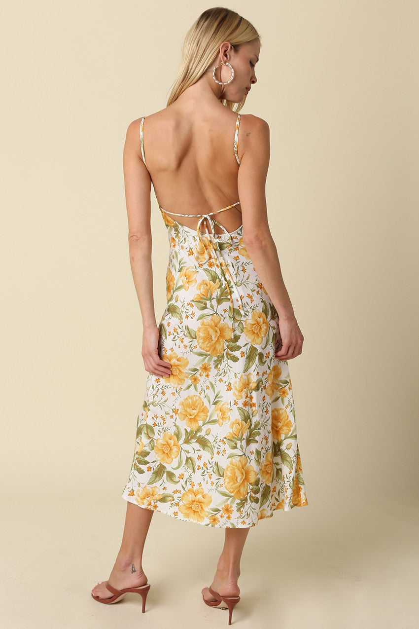 The Keira Floral Open-Back Maxi Dress