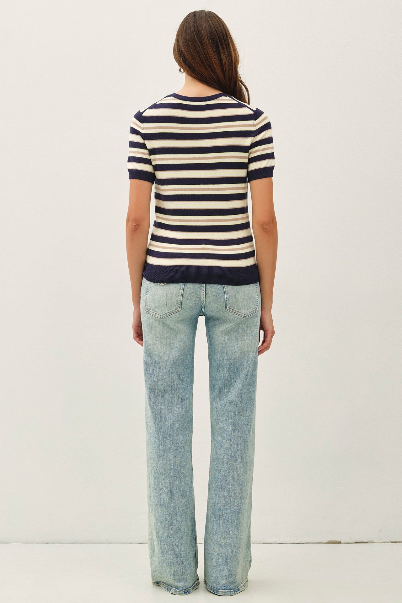 Aria Multi-Stripe Knit Sweater Top