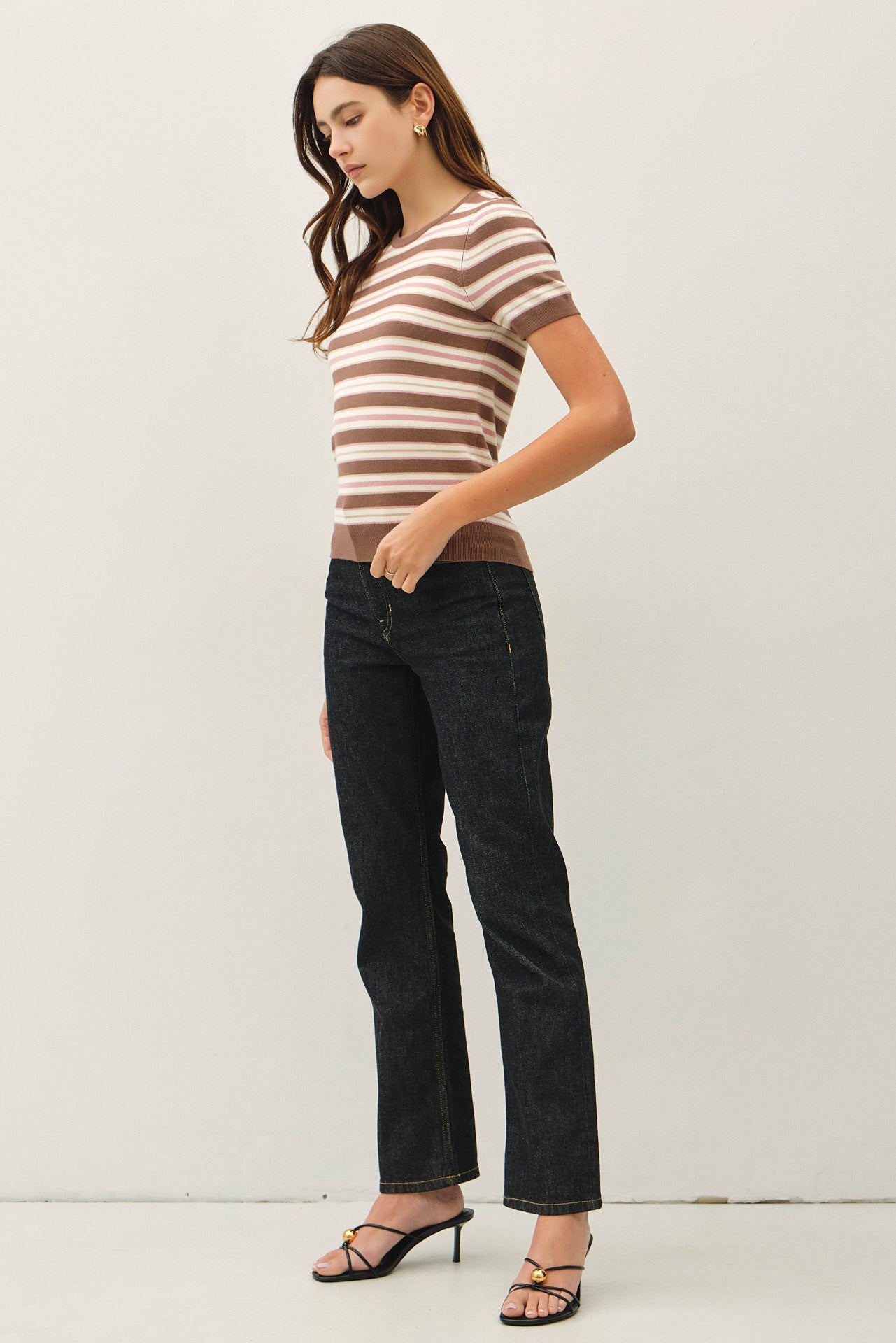 Aria Multi-Stripe Knit Sweater Top