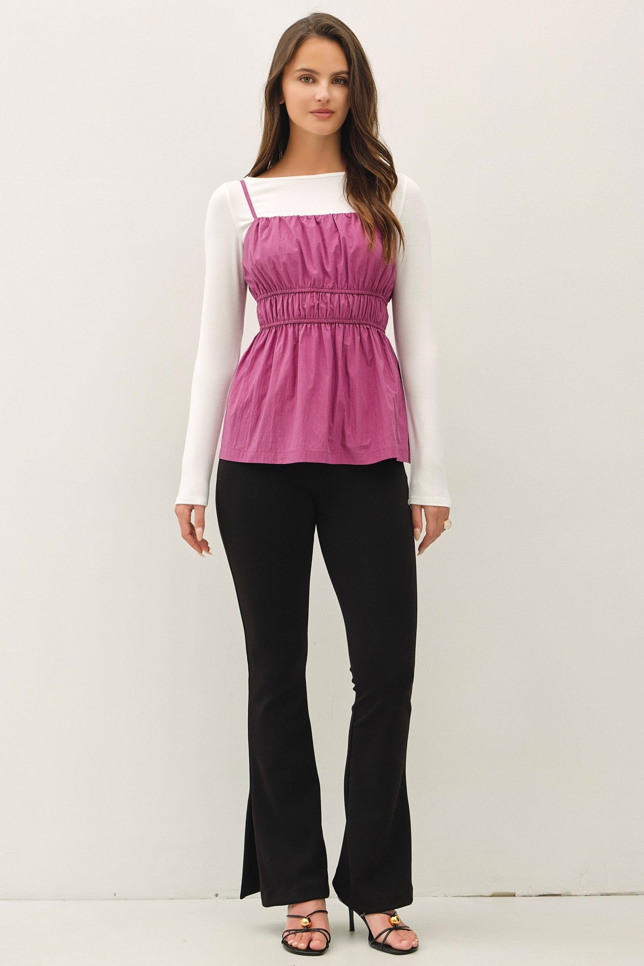 Jolie Ruched Peplum Cami Top