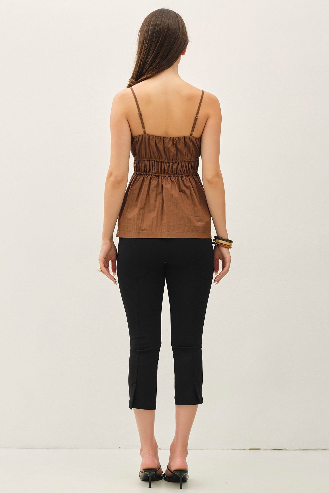 Jolie Ruched Peplum Cami Top