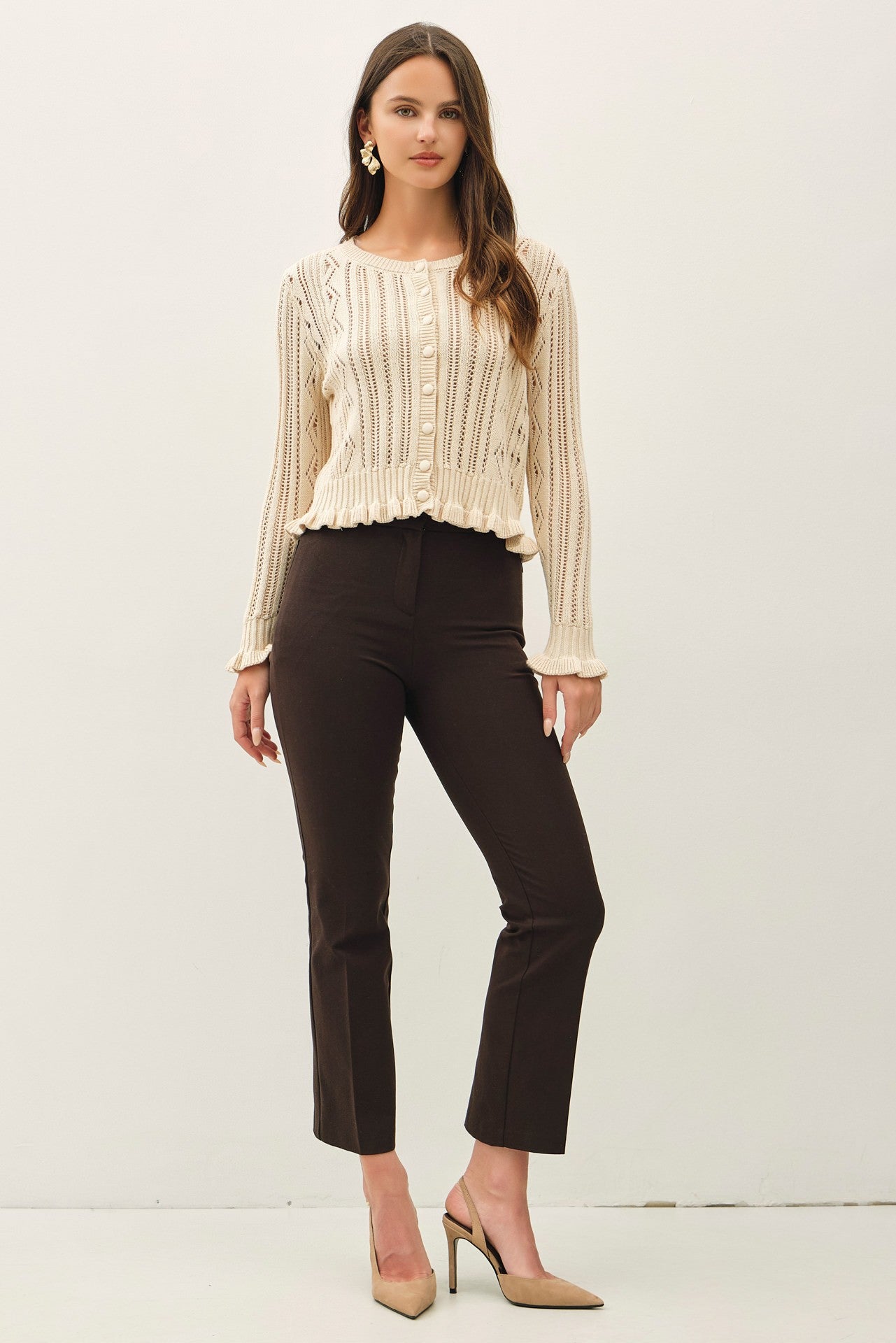 The Brielle Pointelle Crop Cardigan