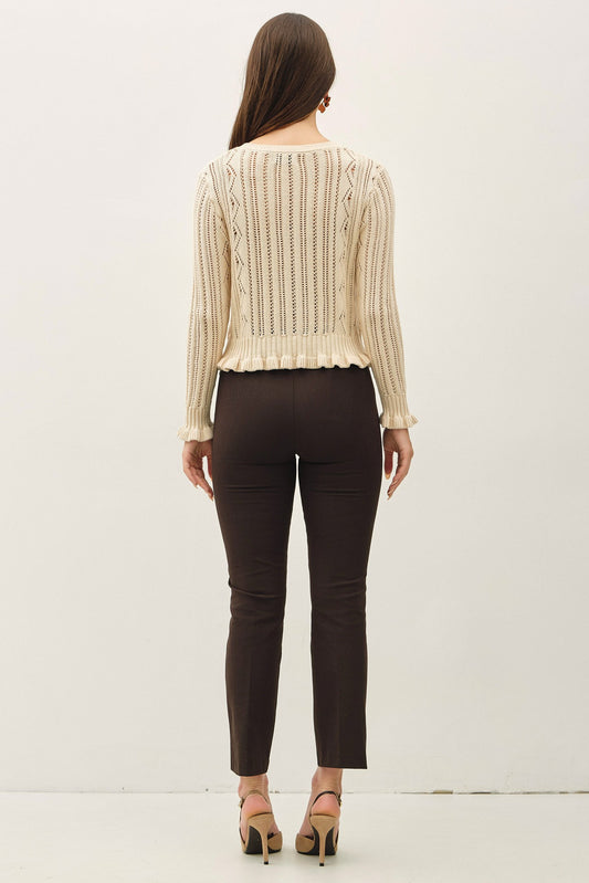 The Brielle Pointelle Crop Cardigan