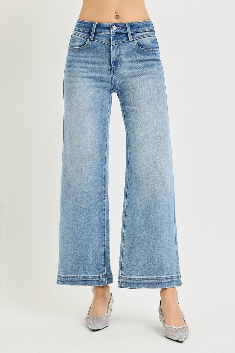 High Rise Crop Wide Leg Jeans