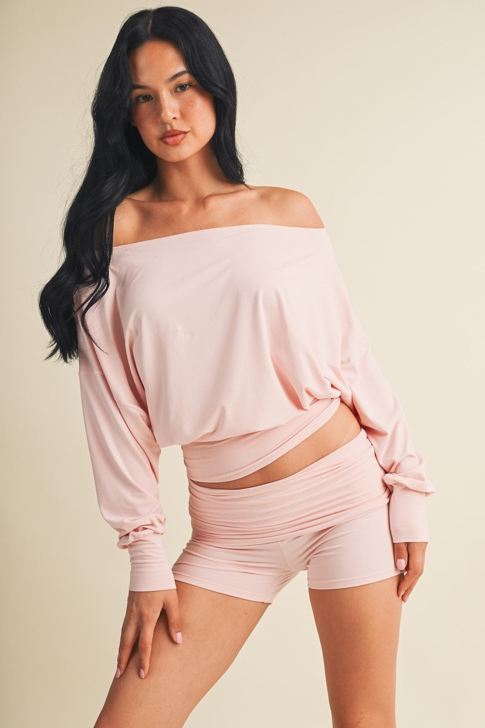 Camille Off-the-Shoulder Cropped Knit Top