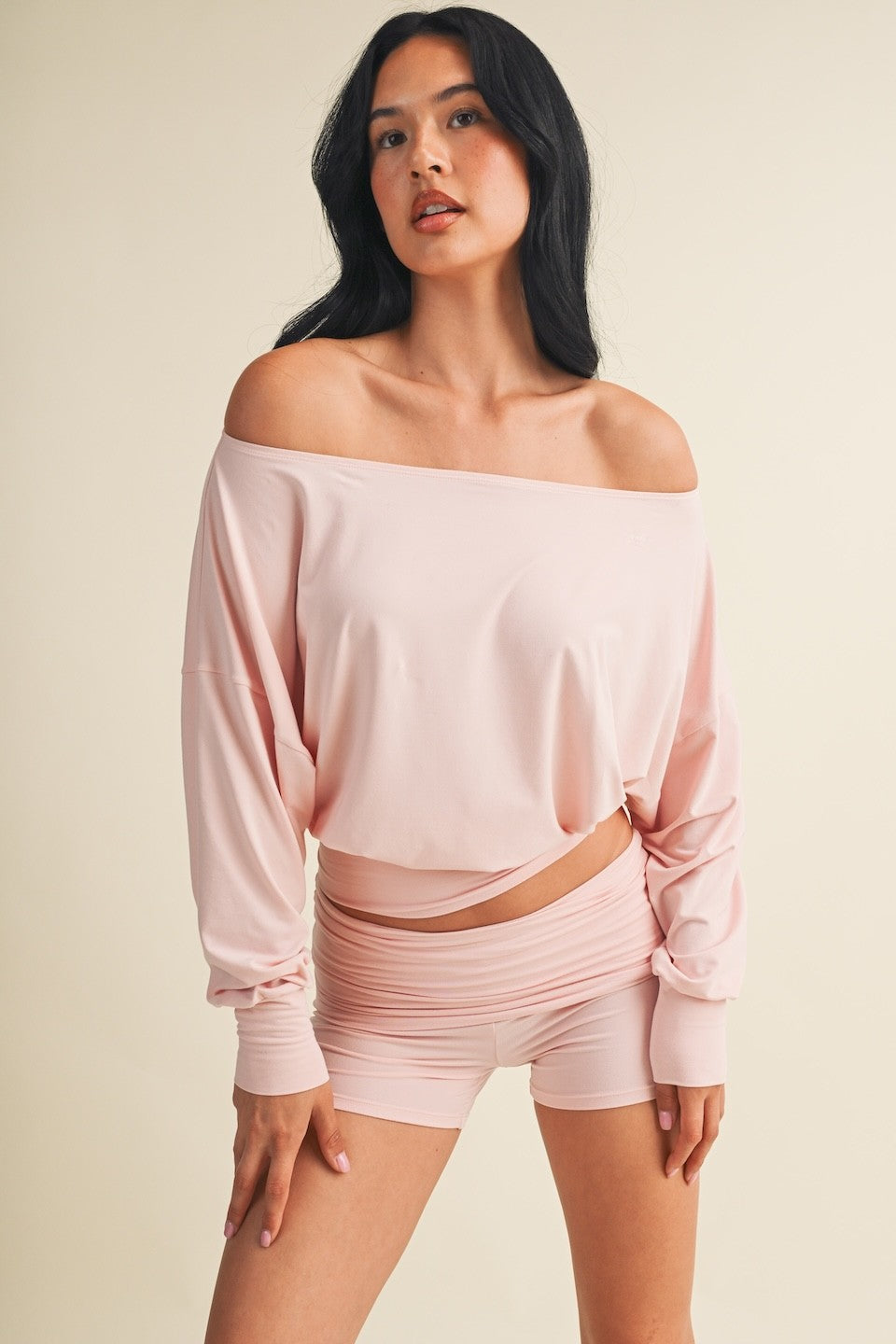 Camille Off-the-Shoulder Cropped Knit Top