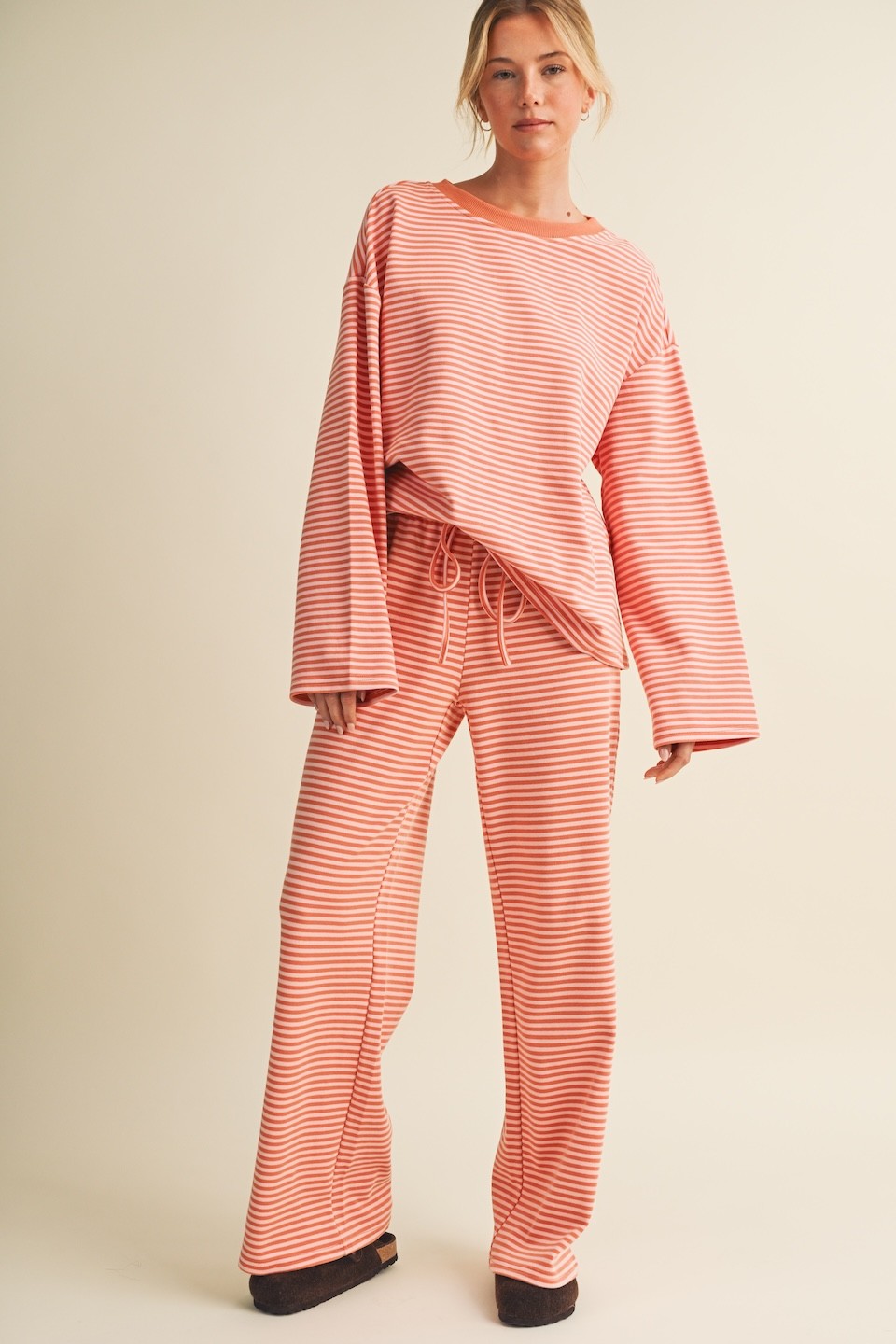 Emery Oversized Striped Jersey Top
