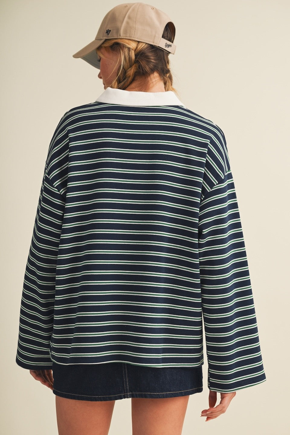 Avery Striped Rugby Long Sleeve Top