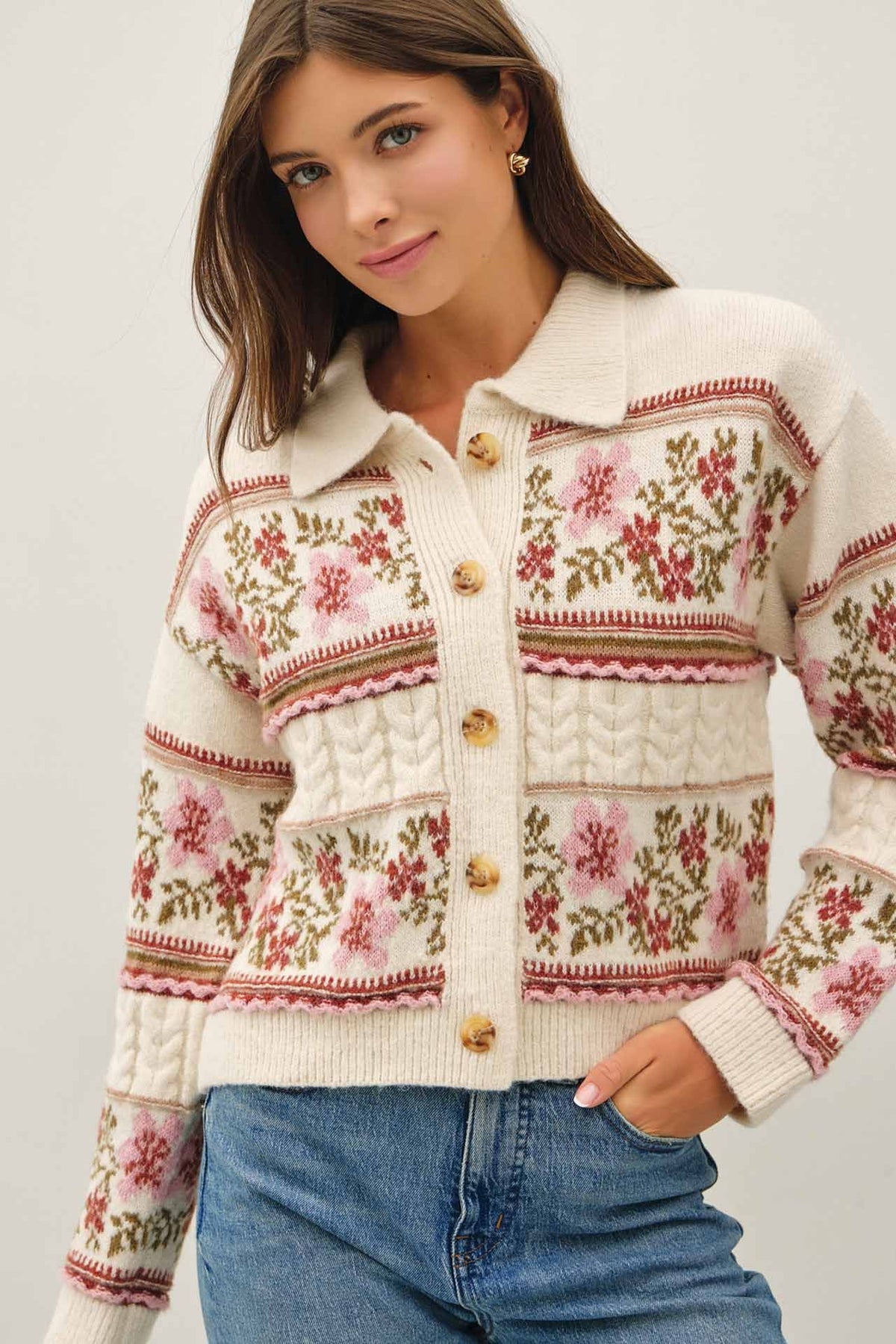 The Rosalie Floral Knit Cardigan