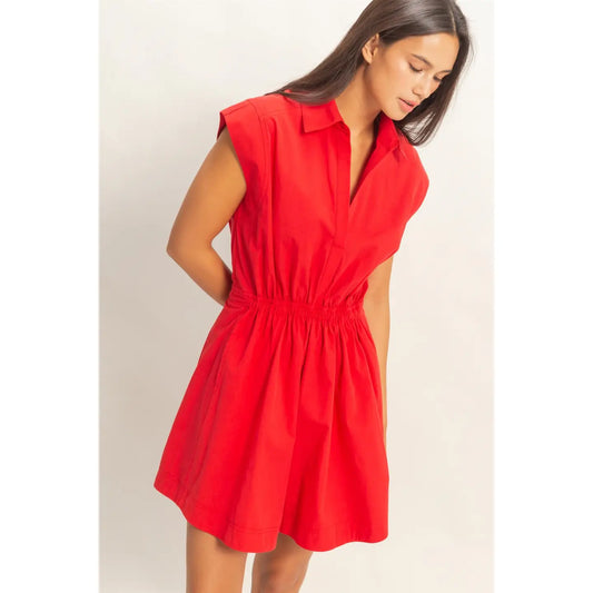 Starred Muse Cinched-Waist Mini Dress