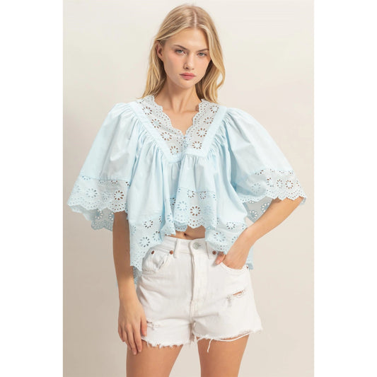 Blossom Breeze Eyelet Top