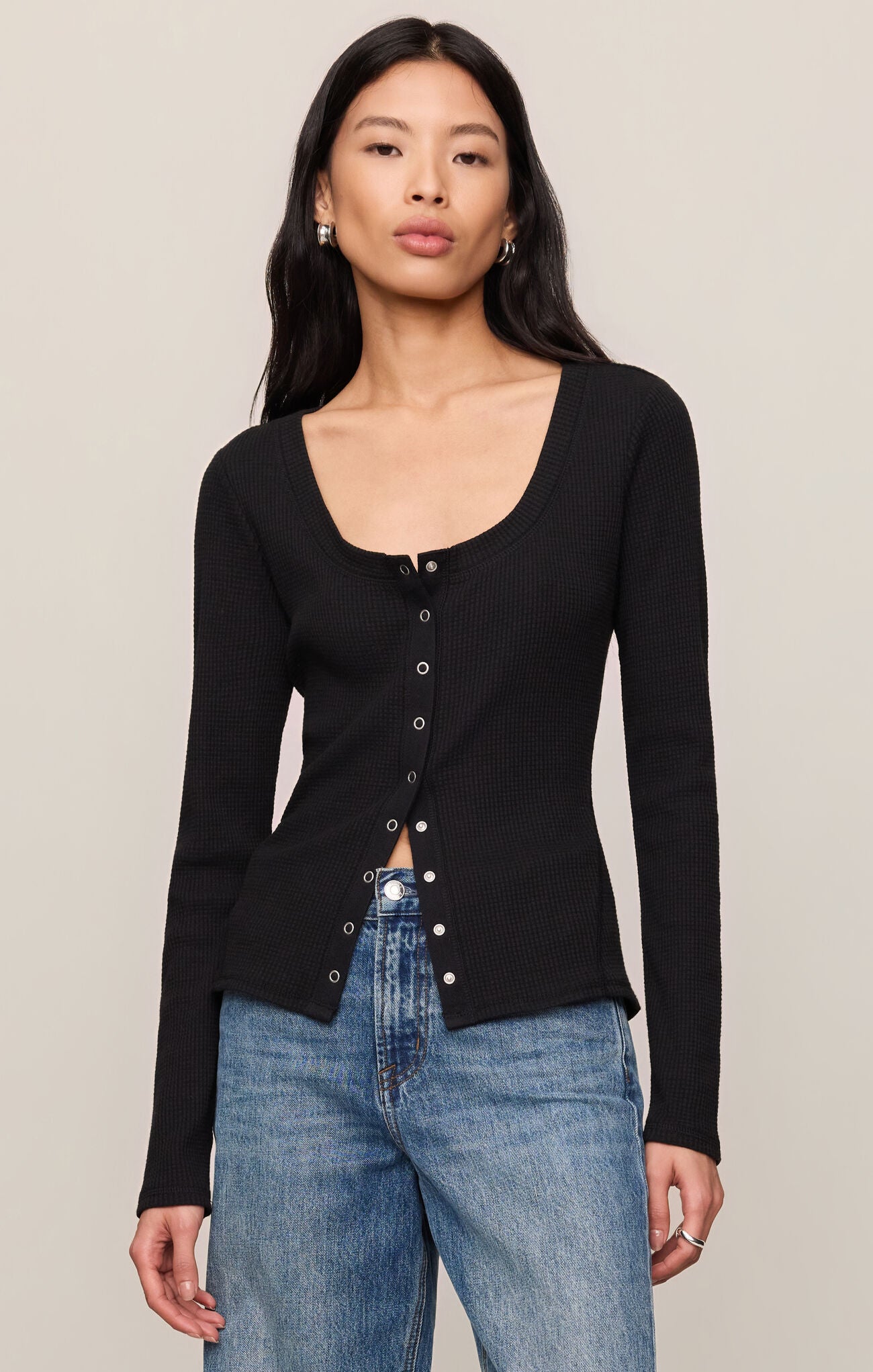 Z Supply Albany Waffle Button Up Top