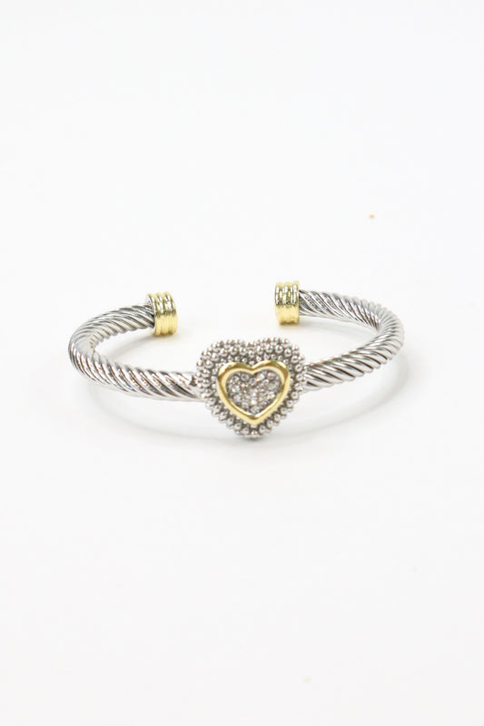 Heart Cable Cuff Bracelet