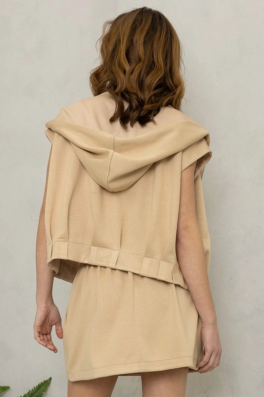 Marigold Sleeveless Zip-Up Hoodie