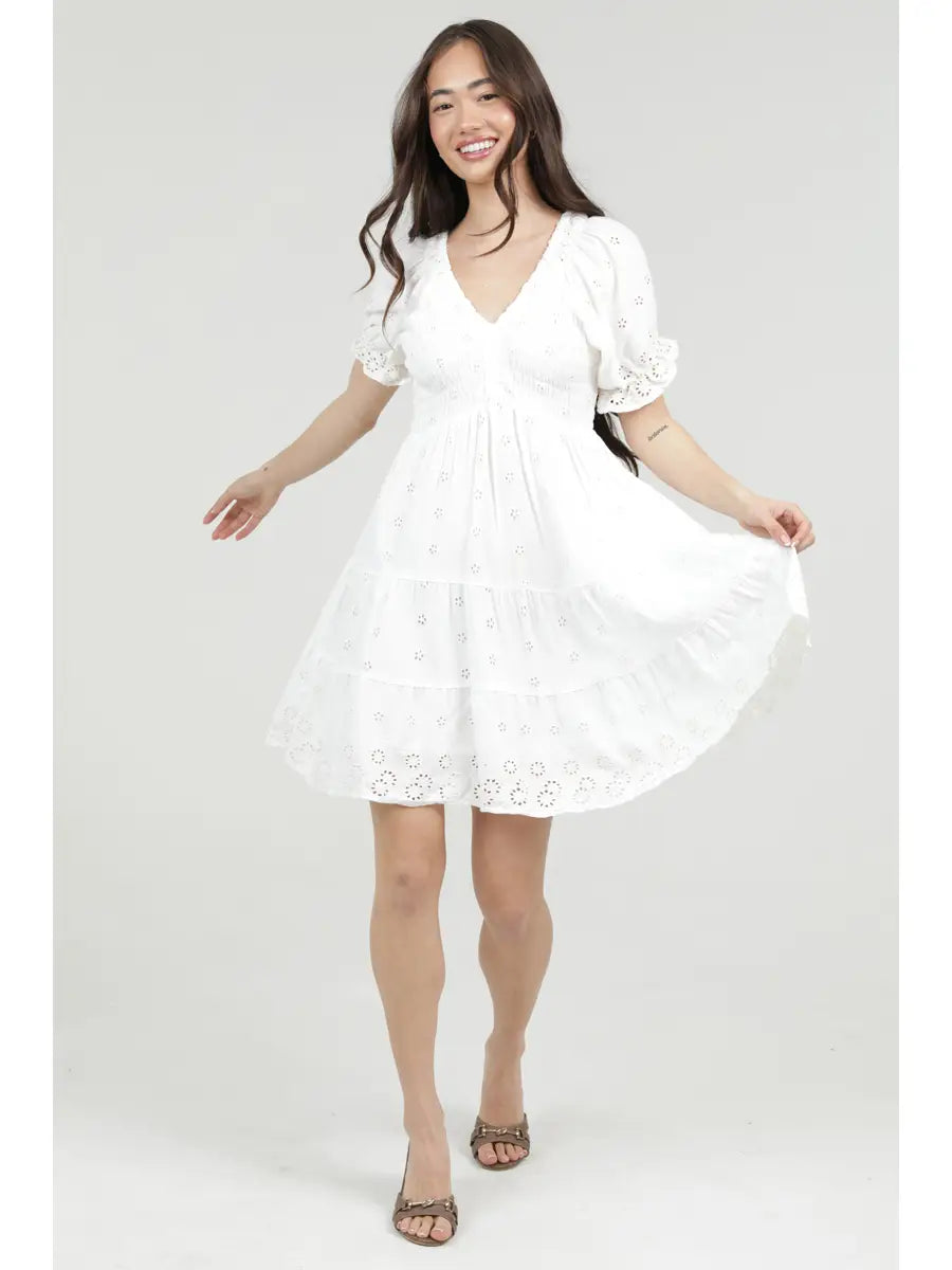 The Aubrey Eyelet Smocked Dress