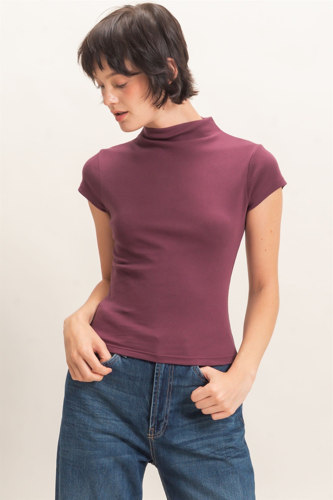 Morgan Mock Neck Knit Top
