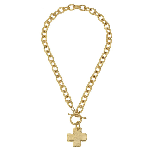 Cross Front Toggle Necklace