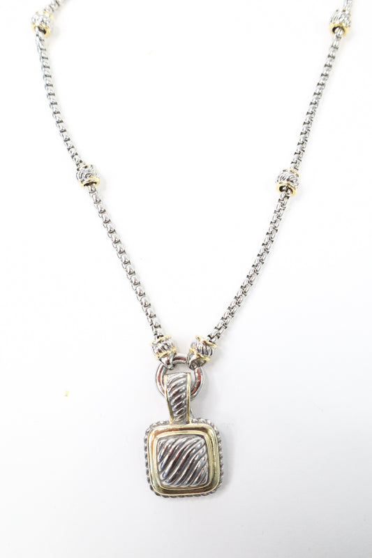 Signature Rope Square Pendant Necklace