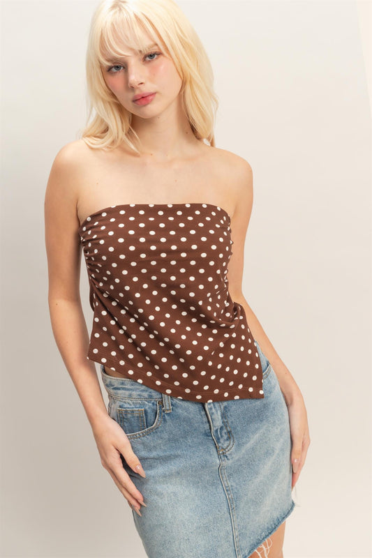 polka dot handkerchief tube top