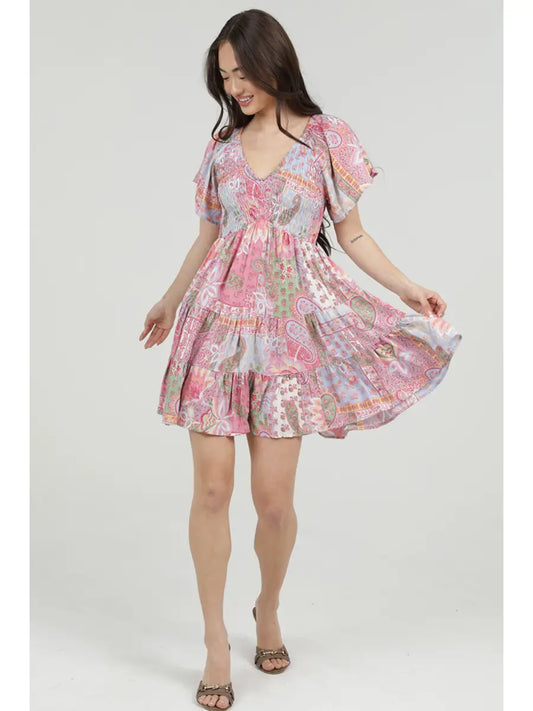 The Brielle Smocked Print Dress