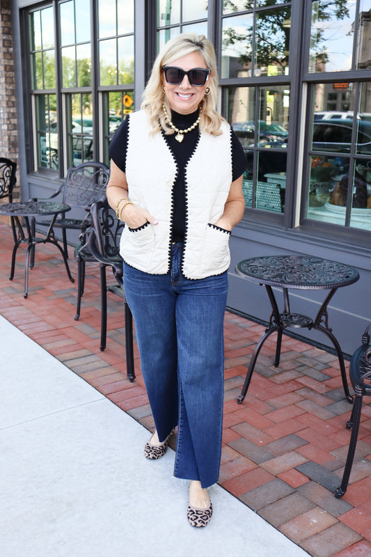 Quilted Vest with detailed Trim